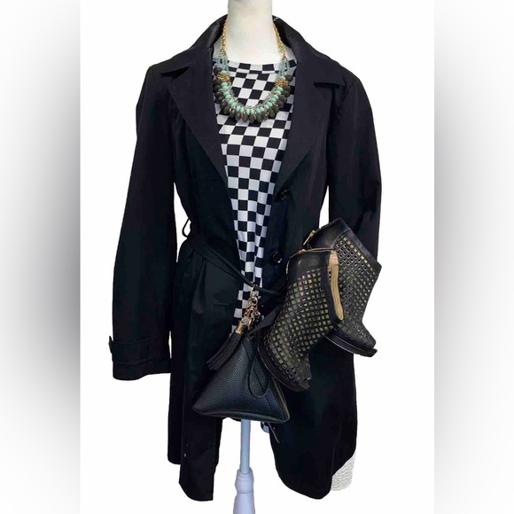 Forever 21 Black White Checkerboard Print Mini T-Shirt Dress-Size M - Picture 3 of 17